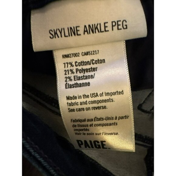 Paige Skyline Ankle Peg Jeans Size 28 - Picture 4 of 8